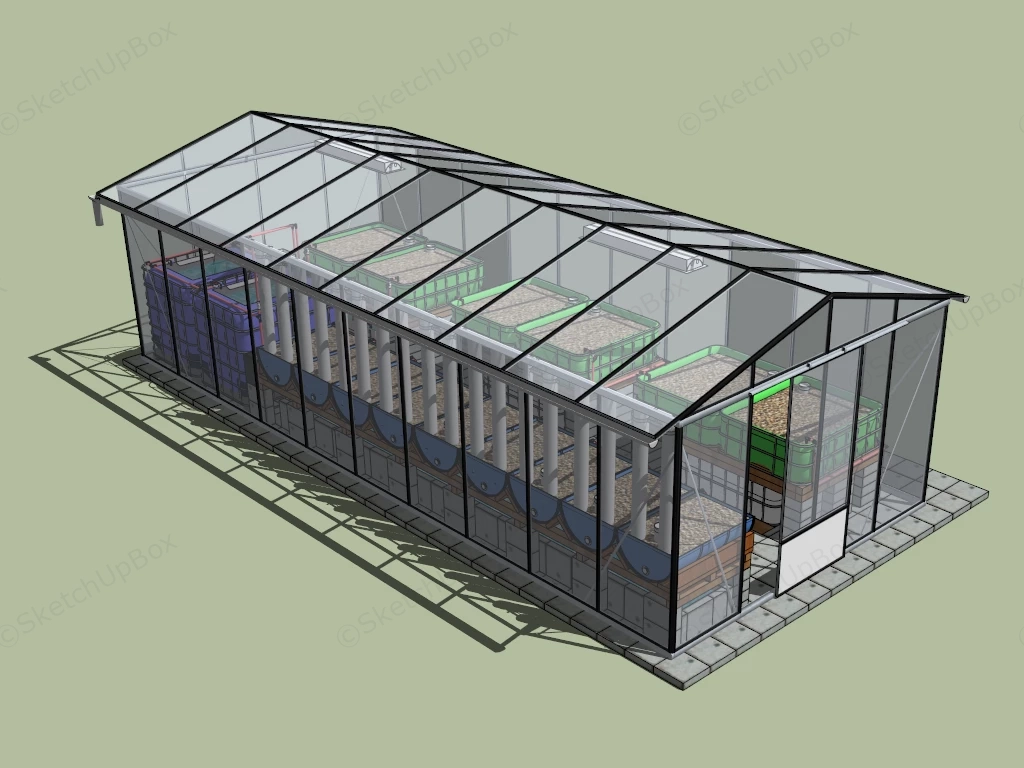 Agricultural Greenhouse sketchup model preview - SketchupBox
