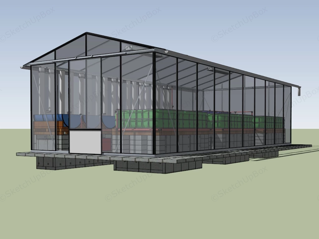 Agricultural Greenhouse sketchup model preview - SketchupBox