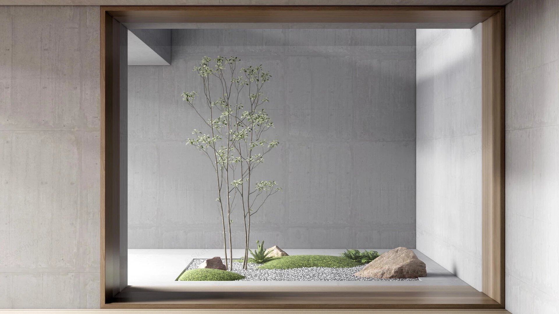Simple Indoor Zen Garden sketchup model preview - SketchupBox