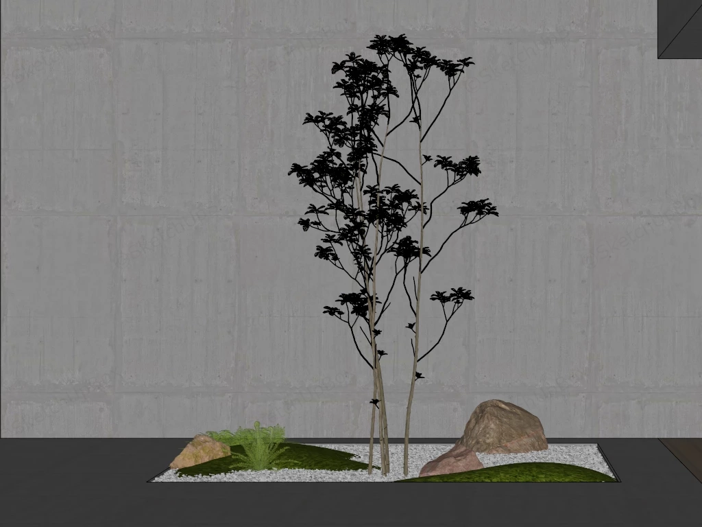 Simple Indoor Zen Garden sketchup model preview - SketchupBox