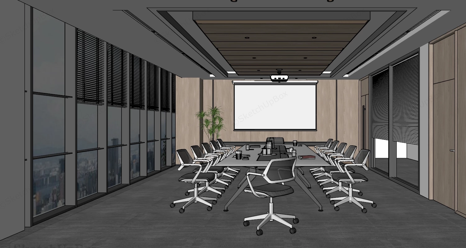 Office Conference Room Design sketchup model preview - SketchupBox