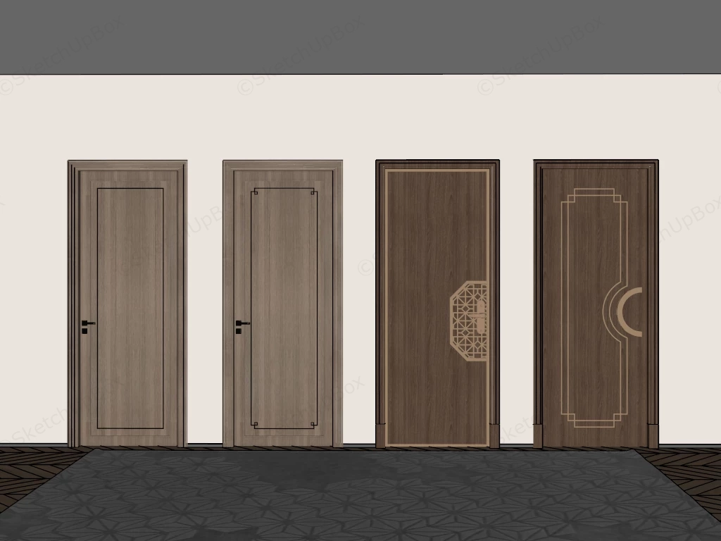 Wood Interior Door Designs sketchup model preview - SketchupBox