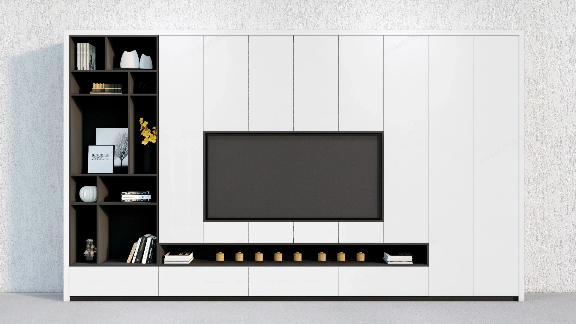 Modern Tv Wall Units sketchup model preview - SketchupBox