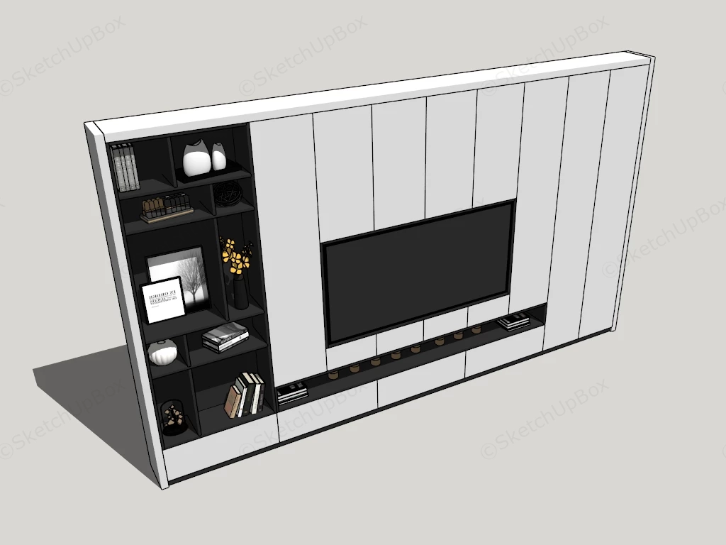 Modern Tv Wall Units sketchup model preview - SketchupBox