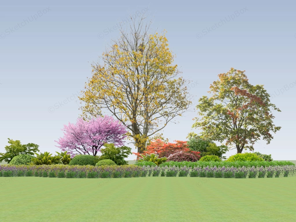 Landscape Border Plants sketchup model preview - SketchupBox