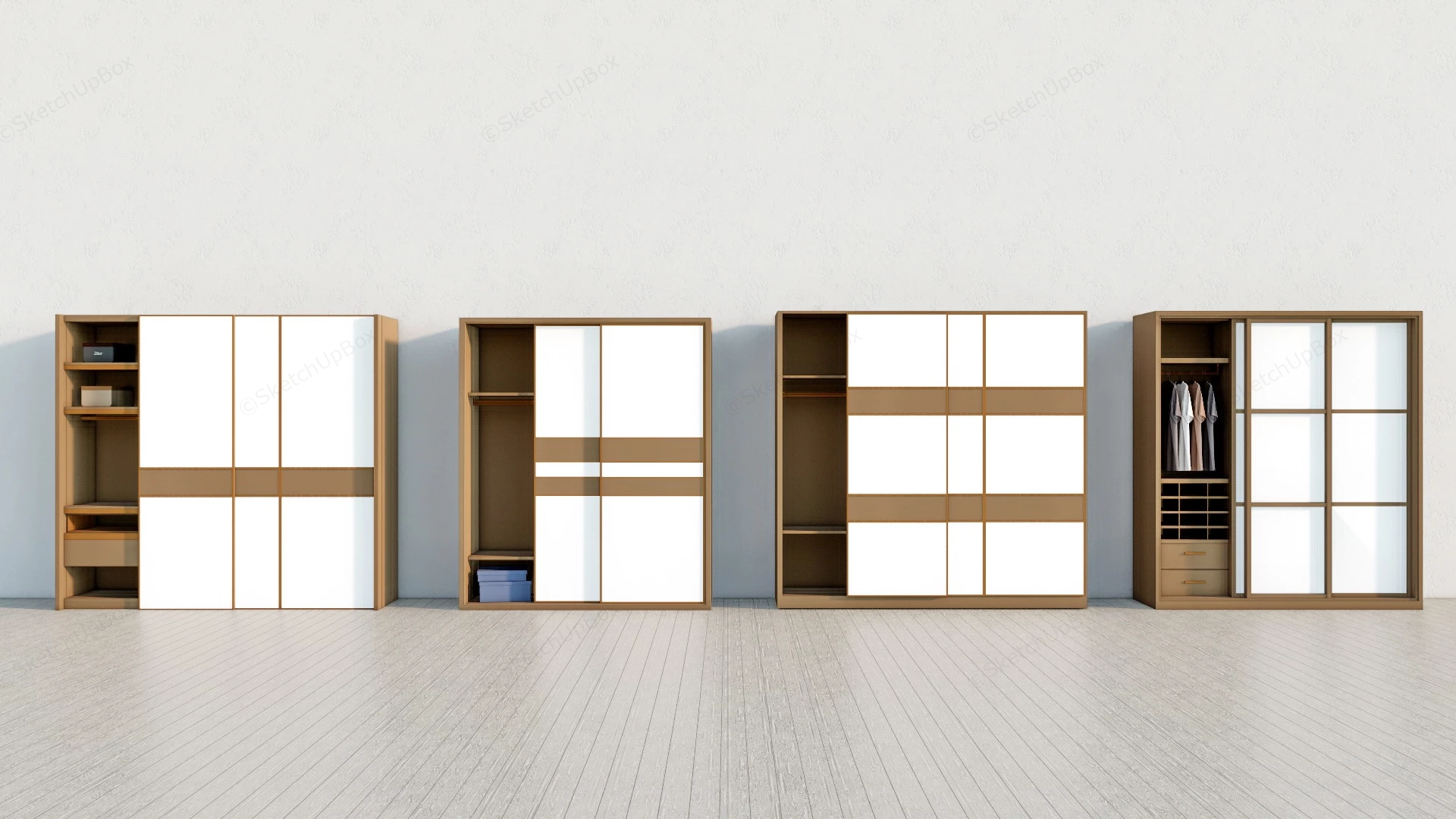 Contemporary Wardrobe Designs sketchup model preview - SketchupBox