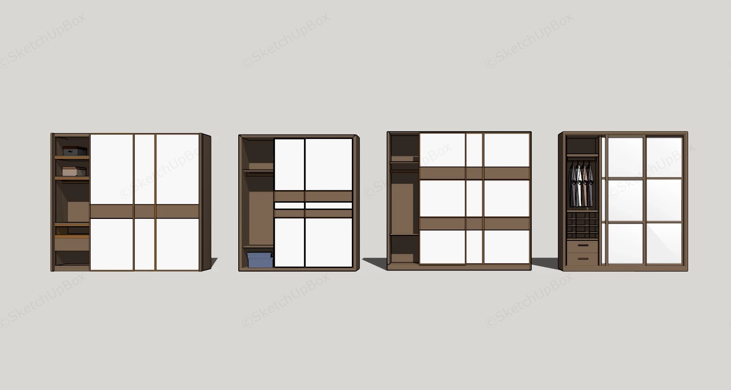 Contemporary Wardrobe Designs sketchup model preview - SketchupBox