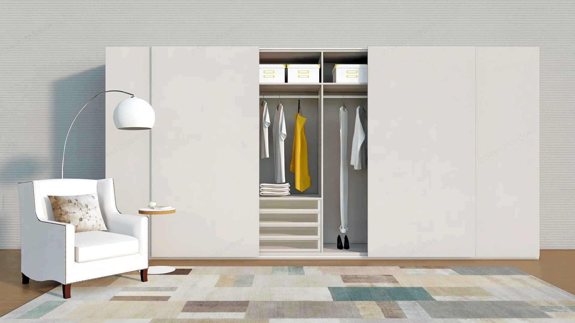 Sliding Door Wardrobe Closet sketchup model preview - SketchupBox