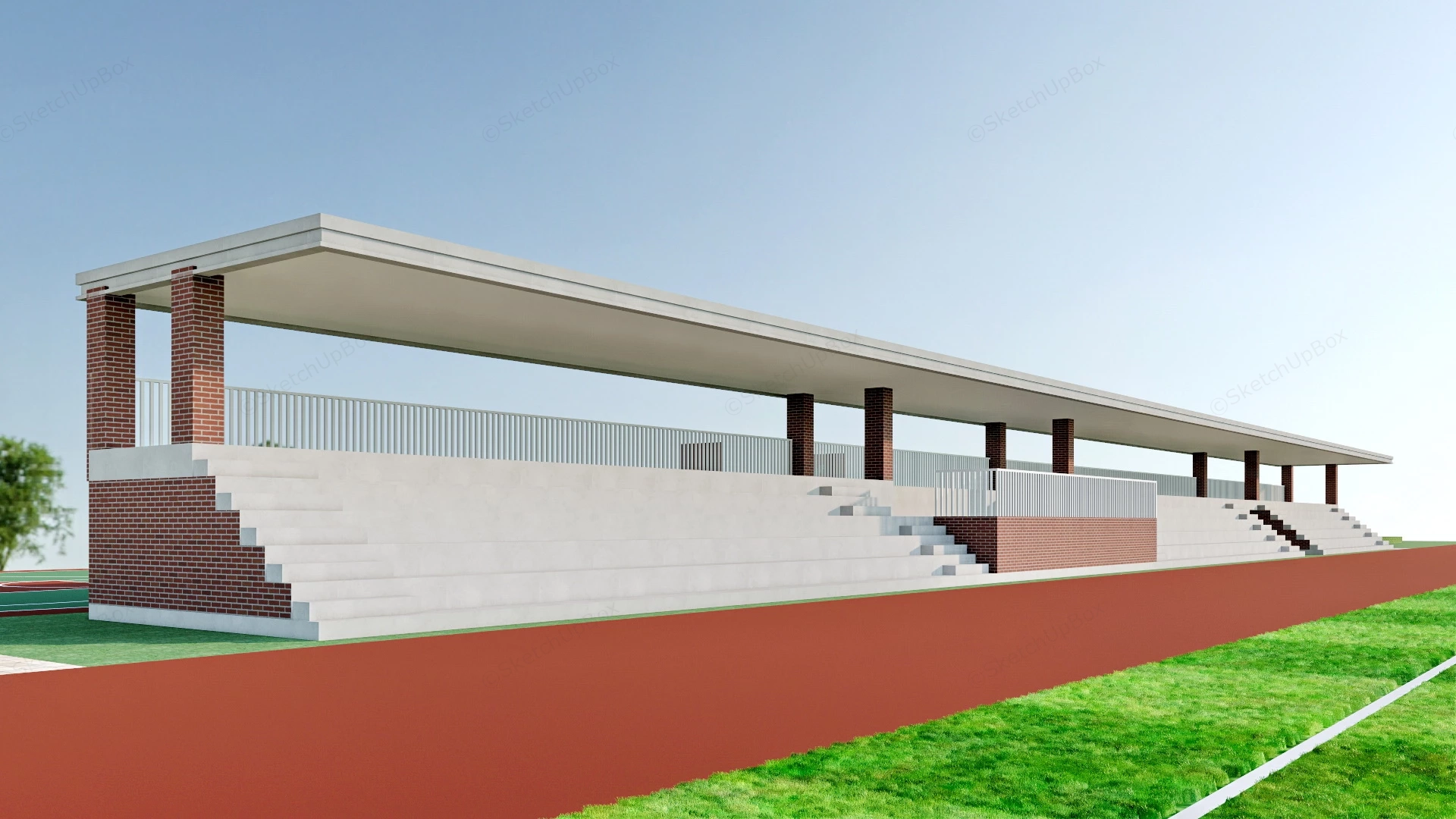 Sports Field Grandstand sketchup model preview - SketchupBox