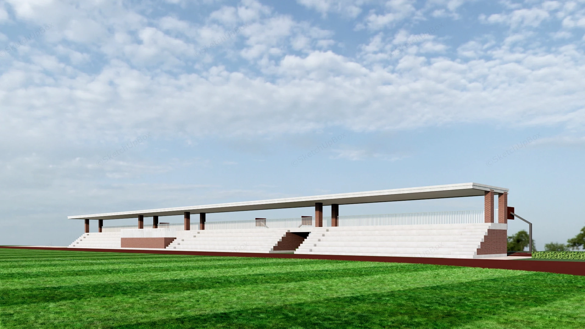 Sports Field Grandstand sketchup model preview - SketchupBox