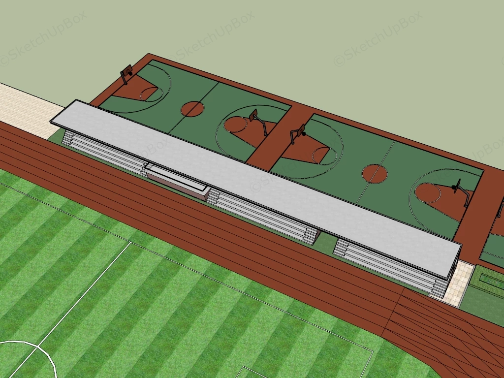Sports Field Grandstand sketchup model preview - SketchupBox