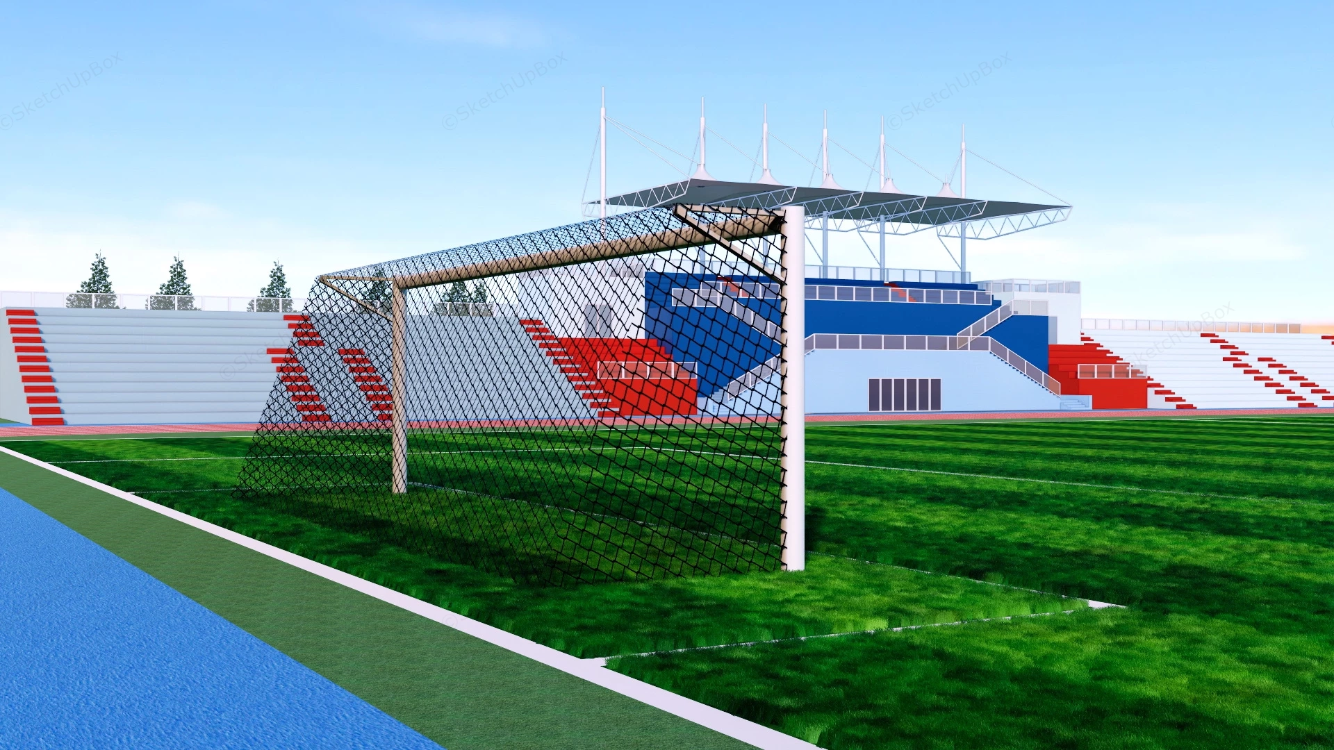 Athletic Grandstand Architecture sketchup model preview - SketchupBox