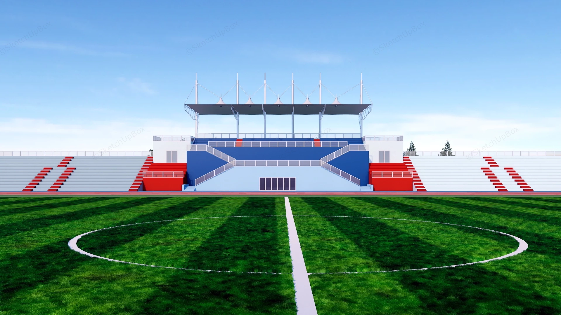 Athletic Grandstand Architecture sketchup model preview - SketchupBox