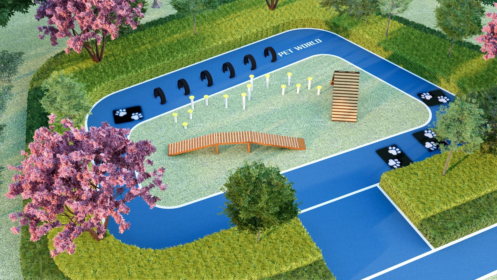 Small Dog Park sketchup model preview - SketchupBox