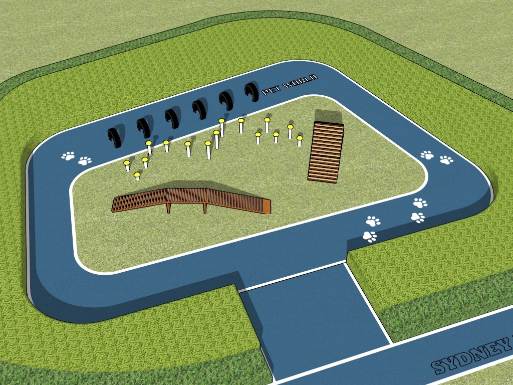 Small Dog Park sketchup model preview - SketchupBox