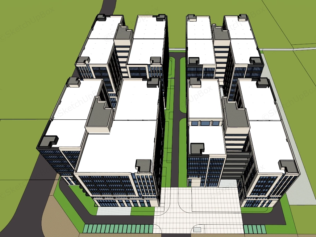 Software Park Buildings sketchup model preview - SketchupBox