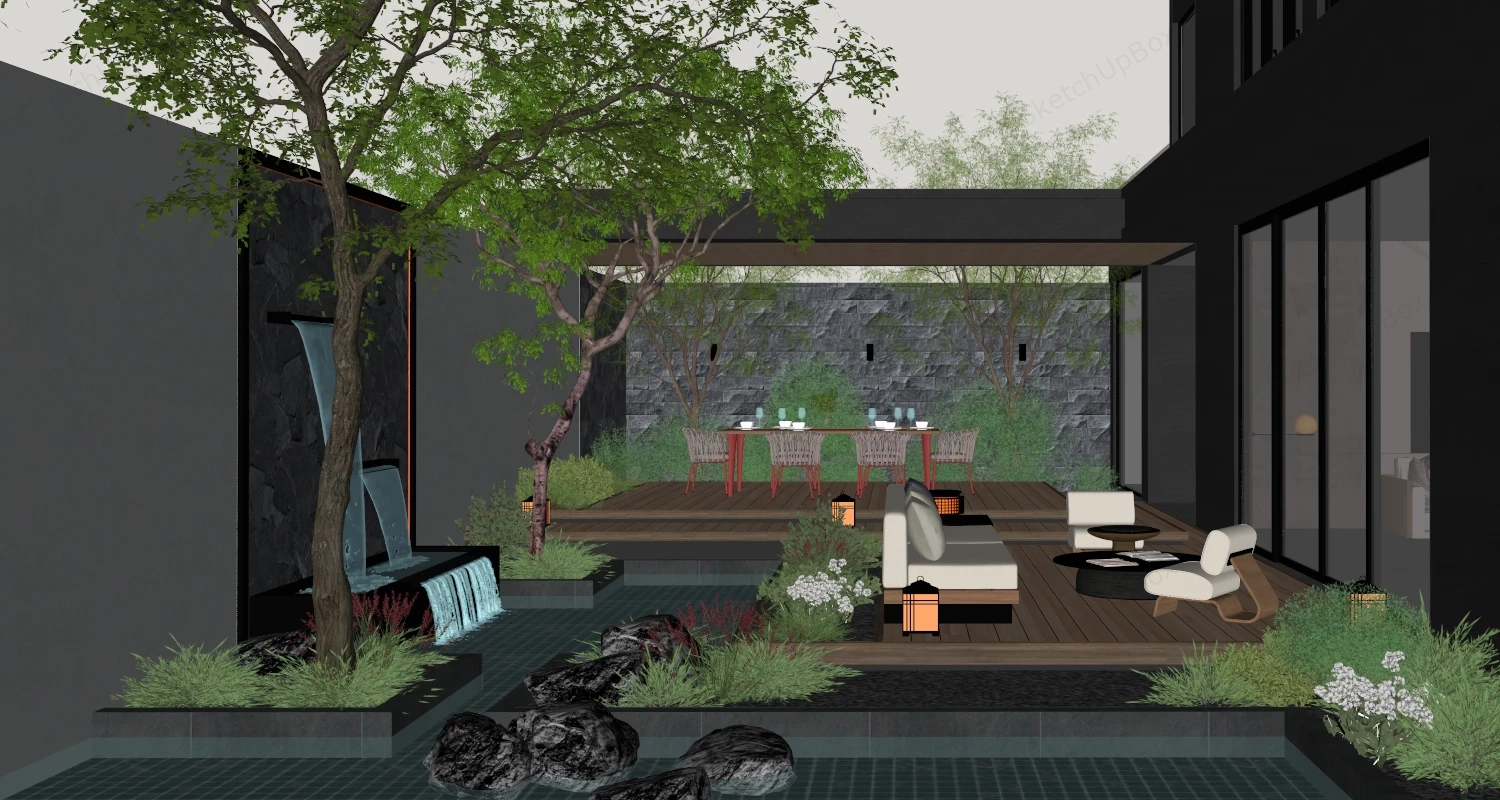 Beautiful Backyard Ideas sketchup model preview - SketchupBox