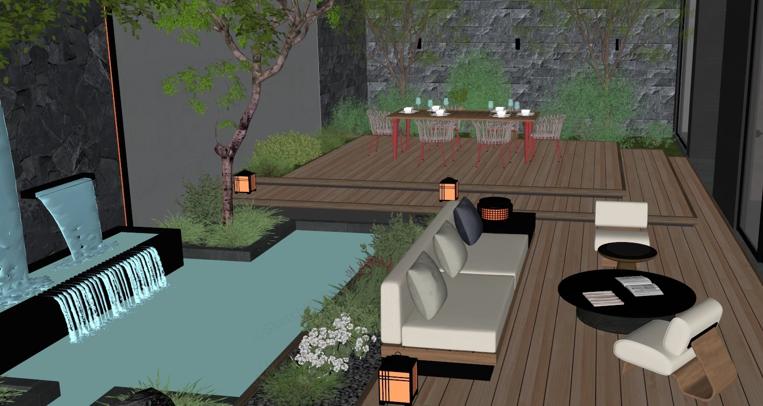 Beautiful Backyard Ideas sketchup model preview - SketchupBox