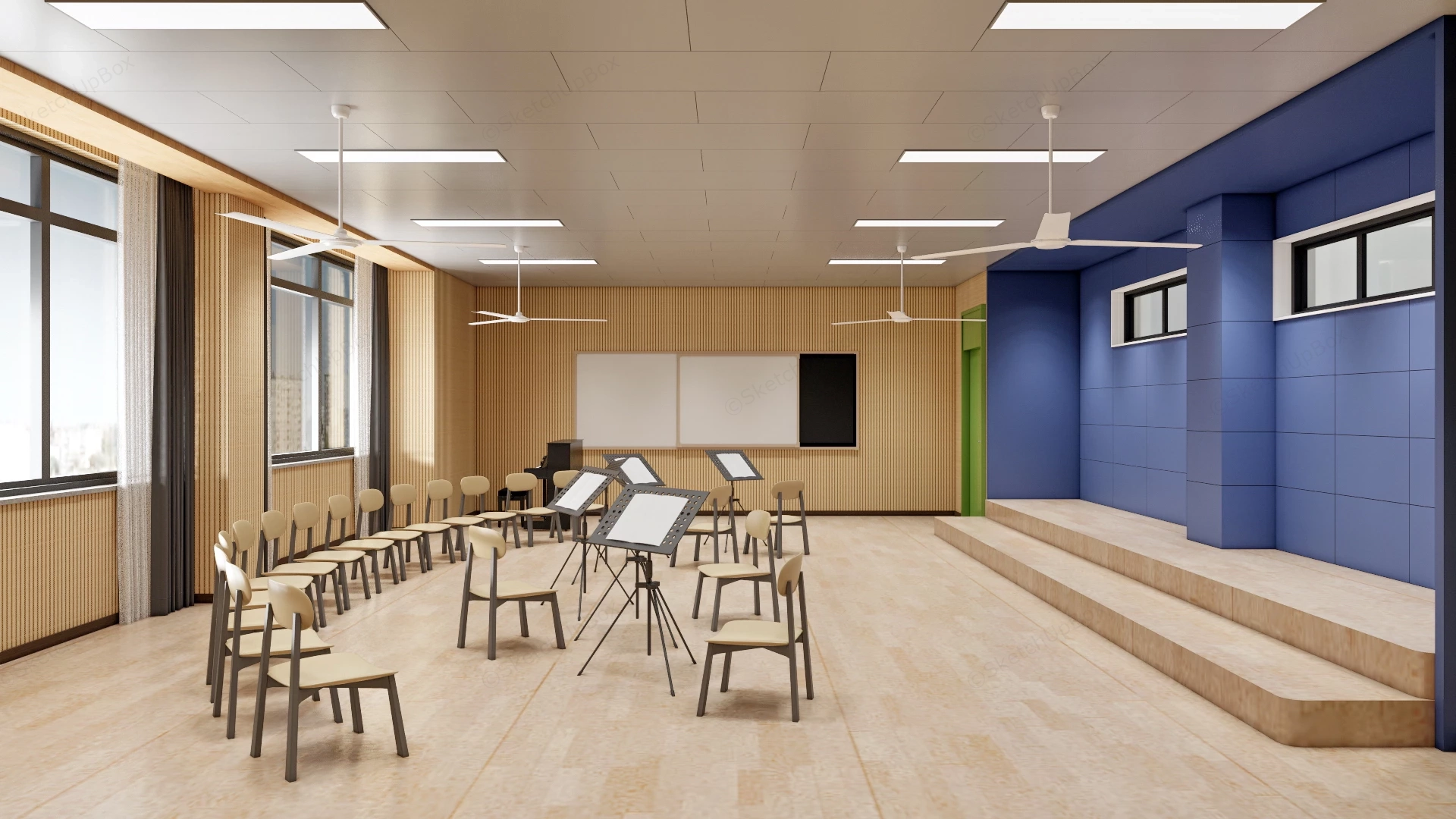 School Music Room sketchup model preview - SketchupBox