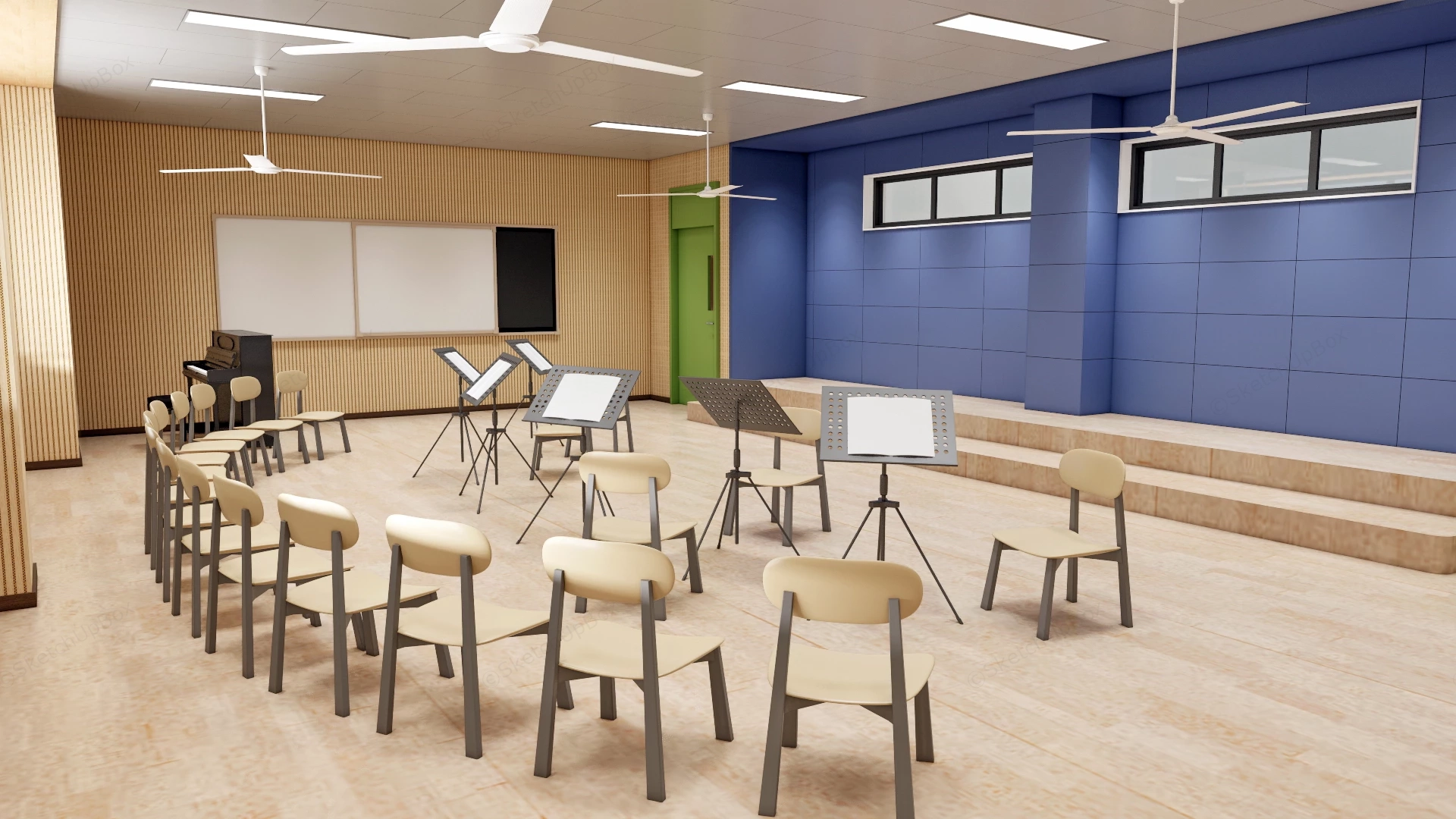 School Music Room sketchup model preview - SketchupBox