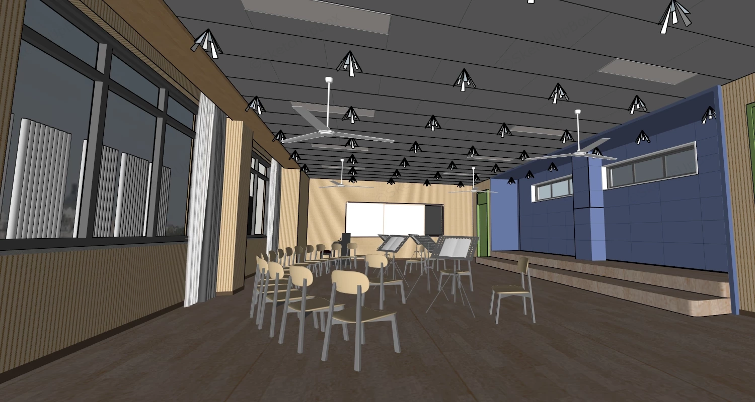 School Music Room sketchup model preview - SketchupBox