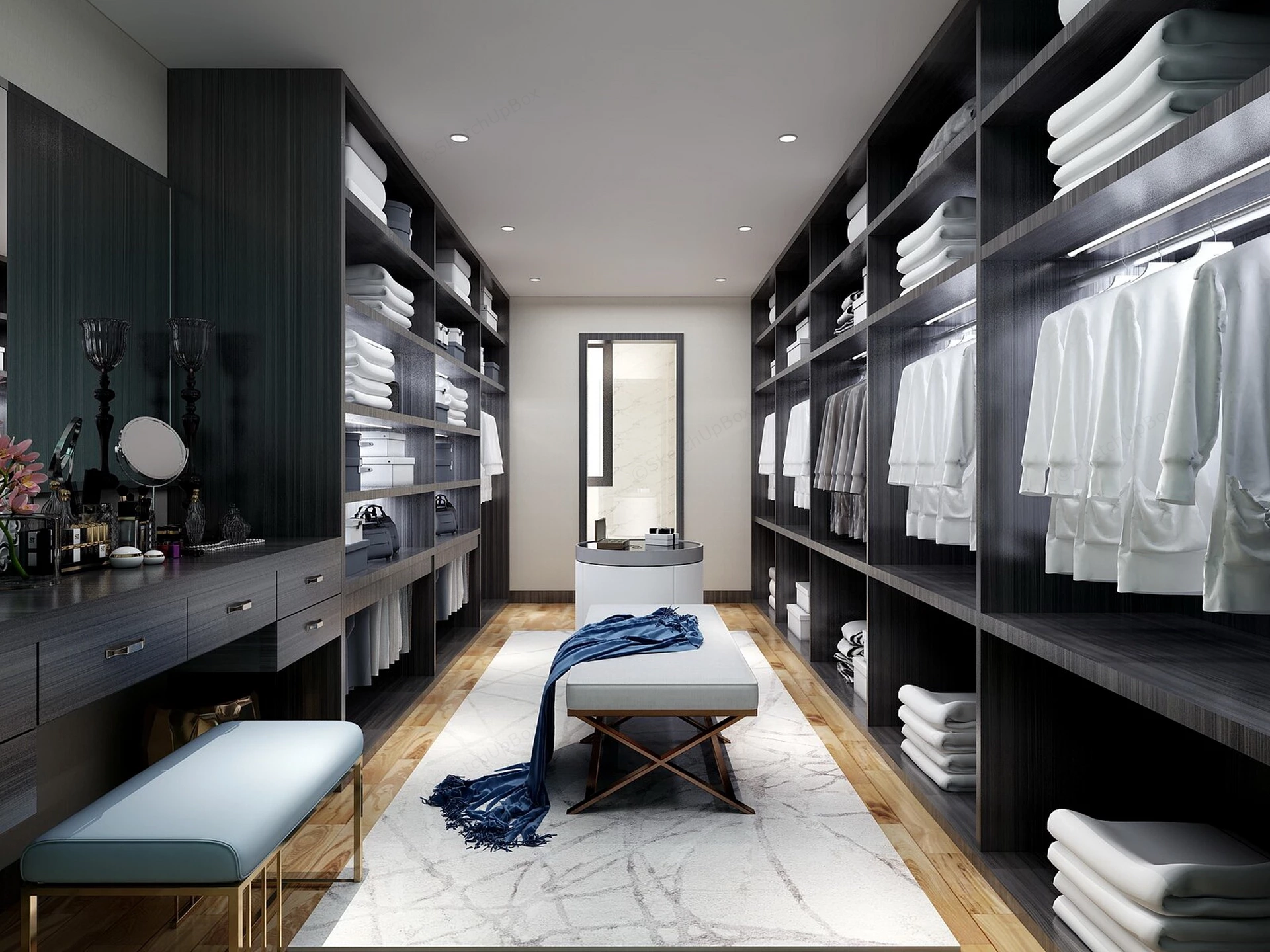 Black And White Dressing Room sketchup model preview - SketchupBox