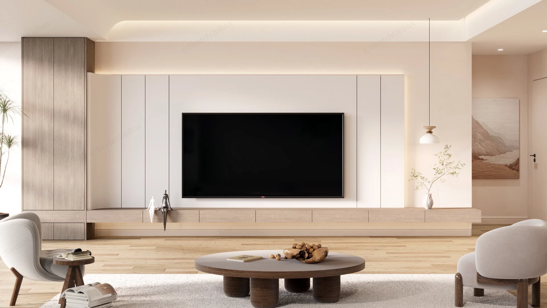 Minimal Decor Living Room sketchup model preview - SketchupBox
