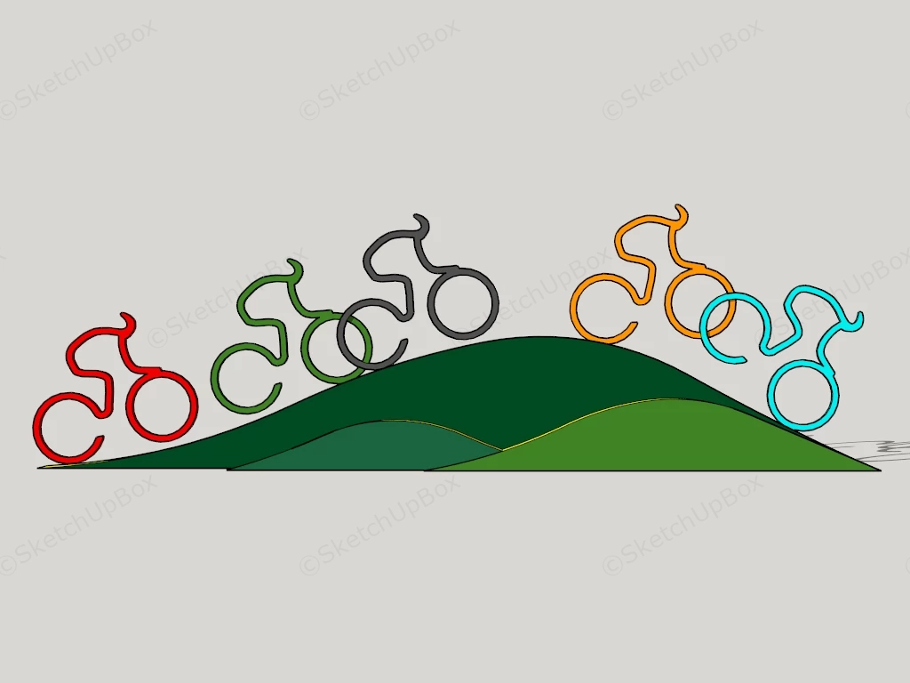 Sports Park Cycling Art Sculpture sketchup model preview - SketchupBox