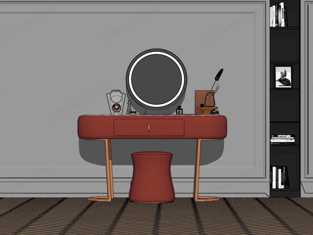 Red Makeup Vanity Set sketchup model preview - SketchupBox
