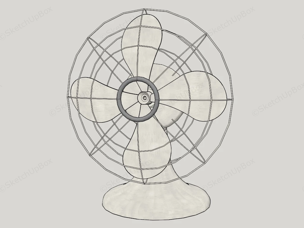 Retro Table Fan sketchup model preview - SketchupBox