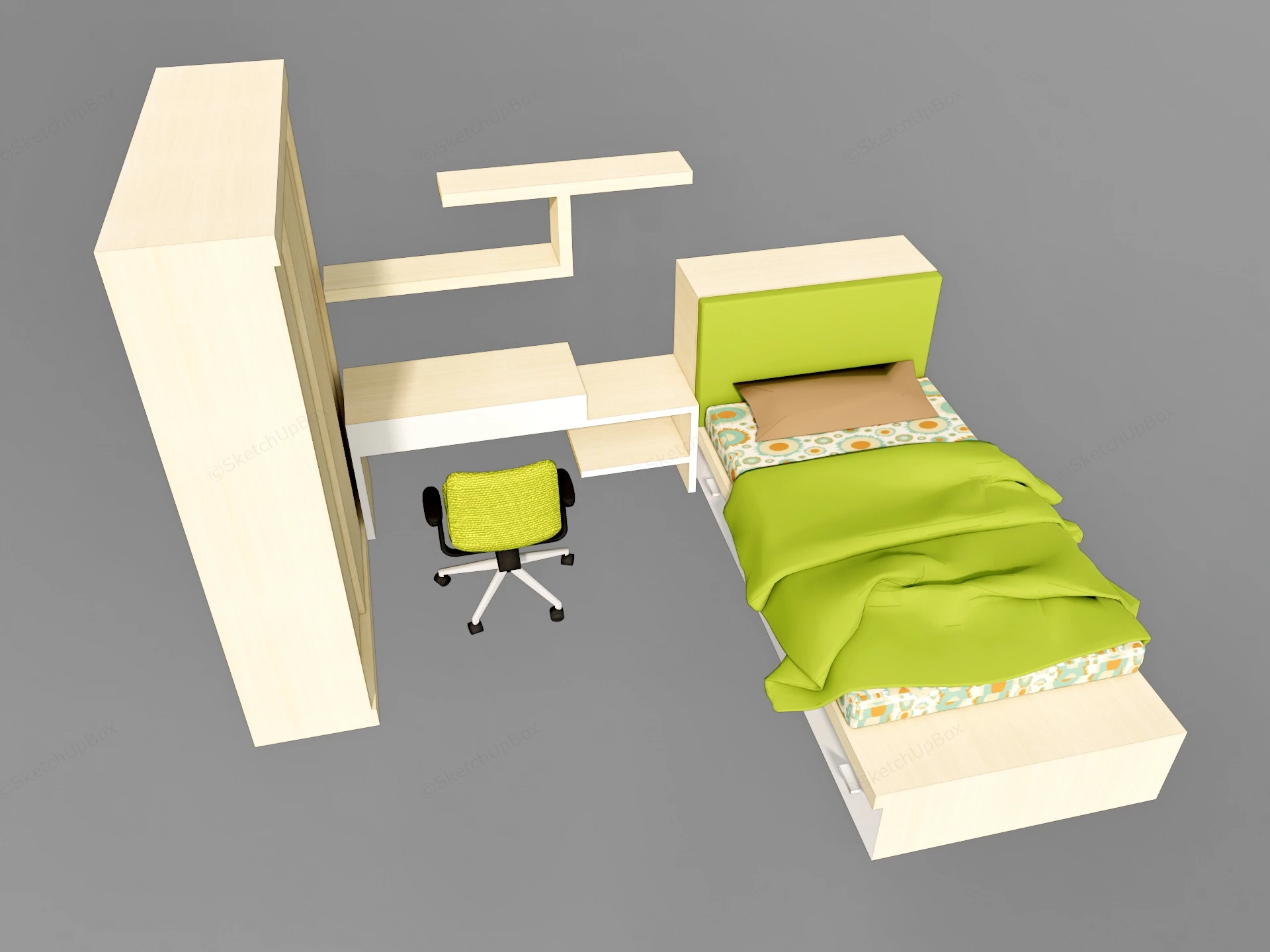 Kids Room Furniture Set sketchup model preview - SketchupBox