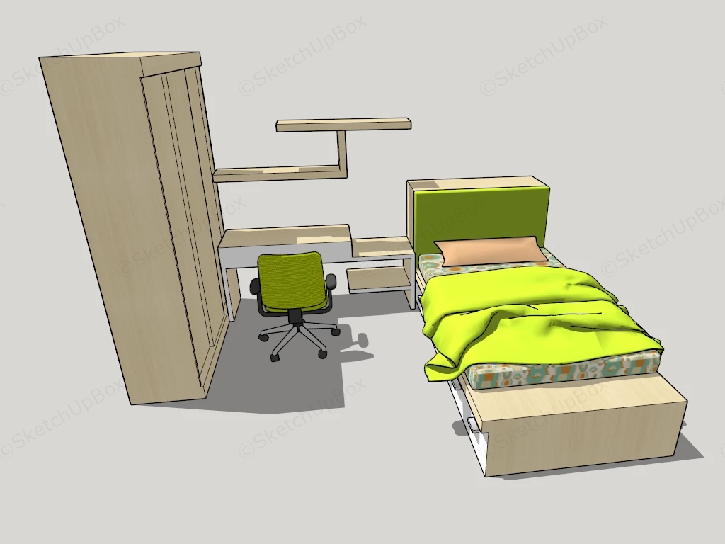 Kids Room Furniture Set sketchup model preview - SketchupBox