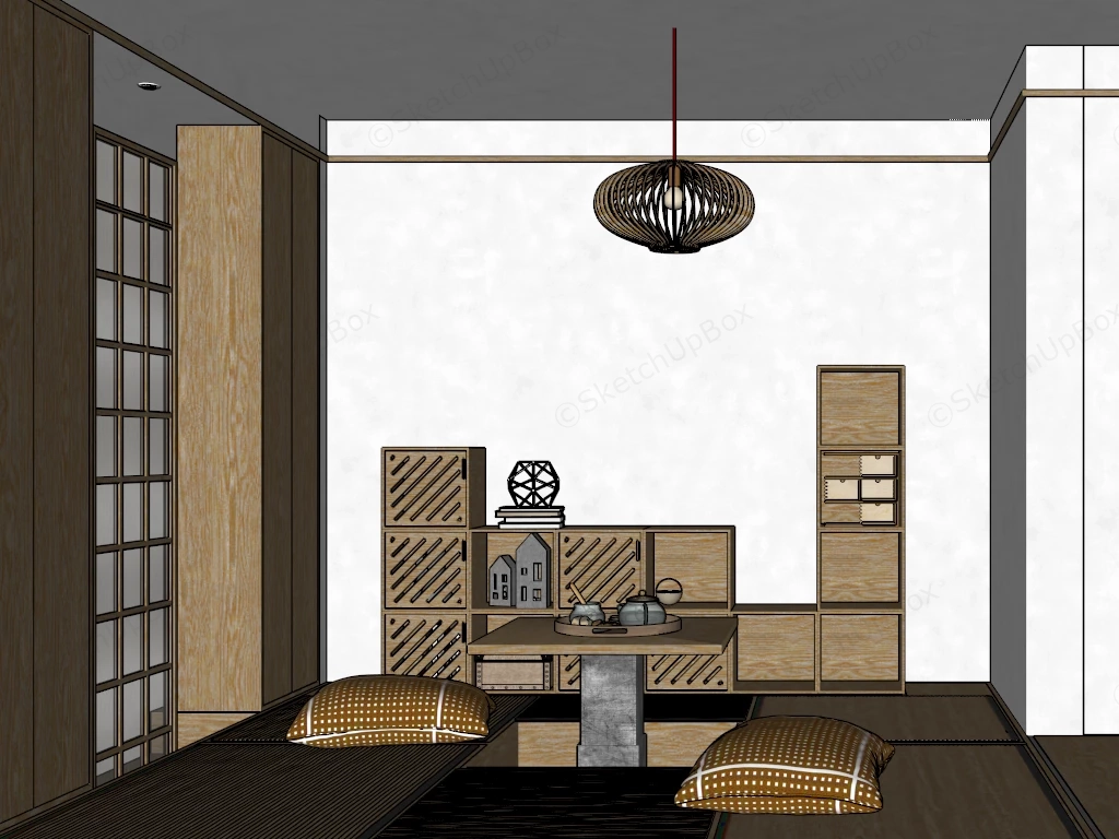 Japanese Tea House Interior sketchup model preview - SketchupBox