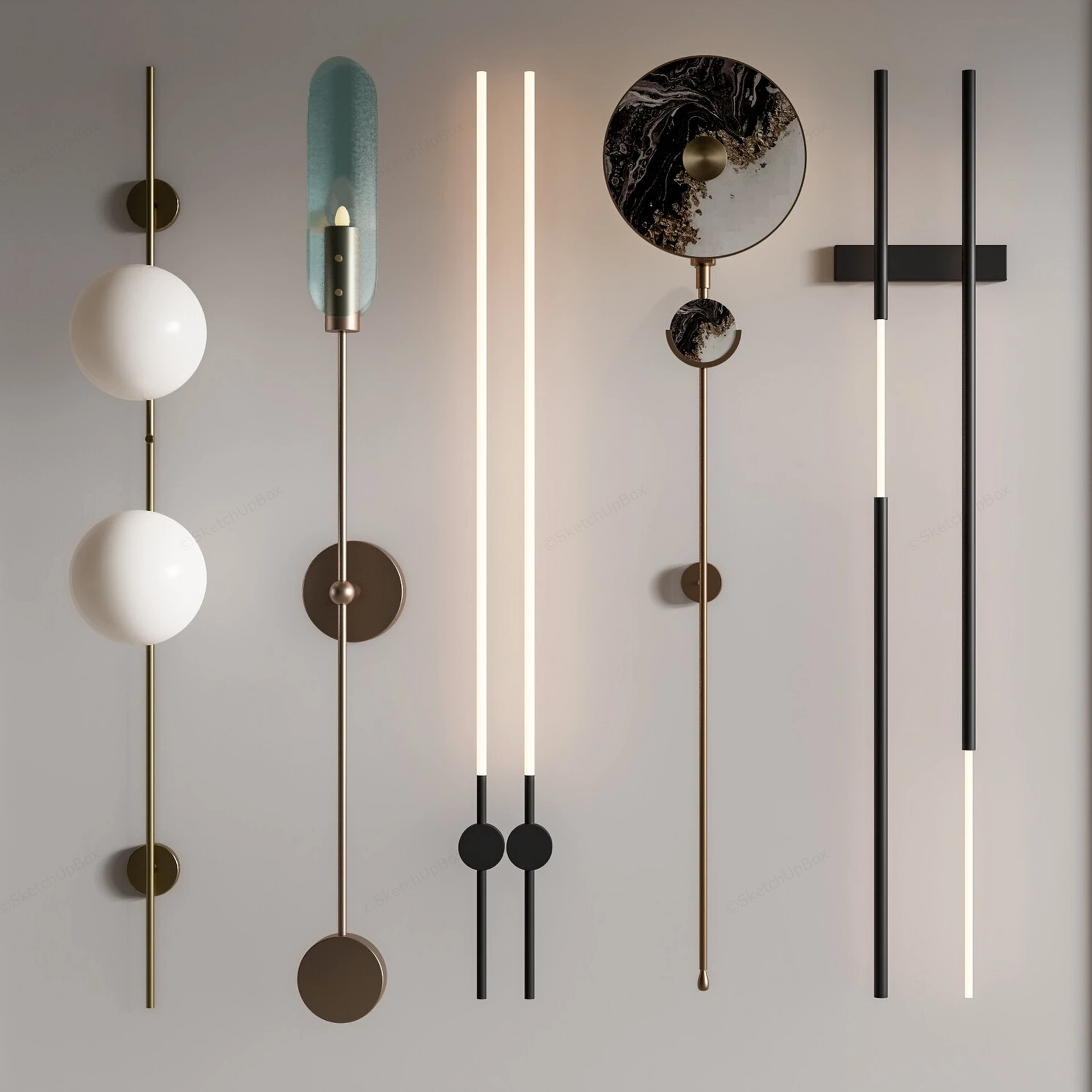 Modern Decorative Wall Sconces sketchup model preview - SketchupBox