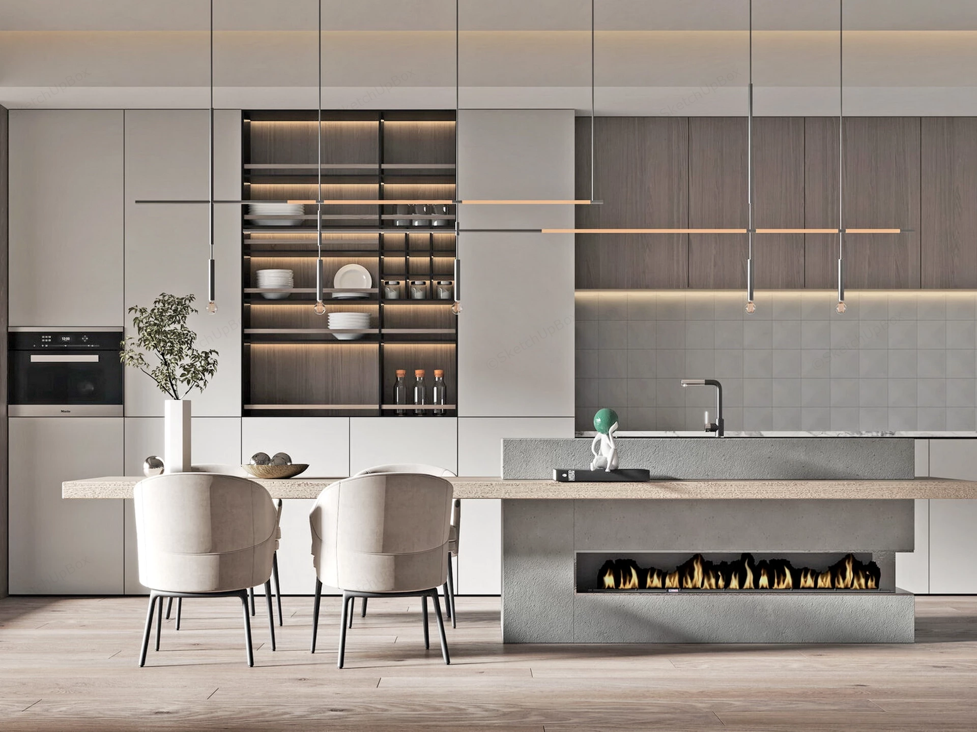 Modern Home Bar Design sketchup model preview - SketchupBox