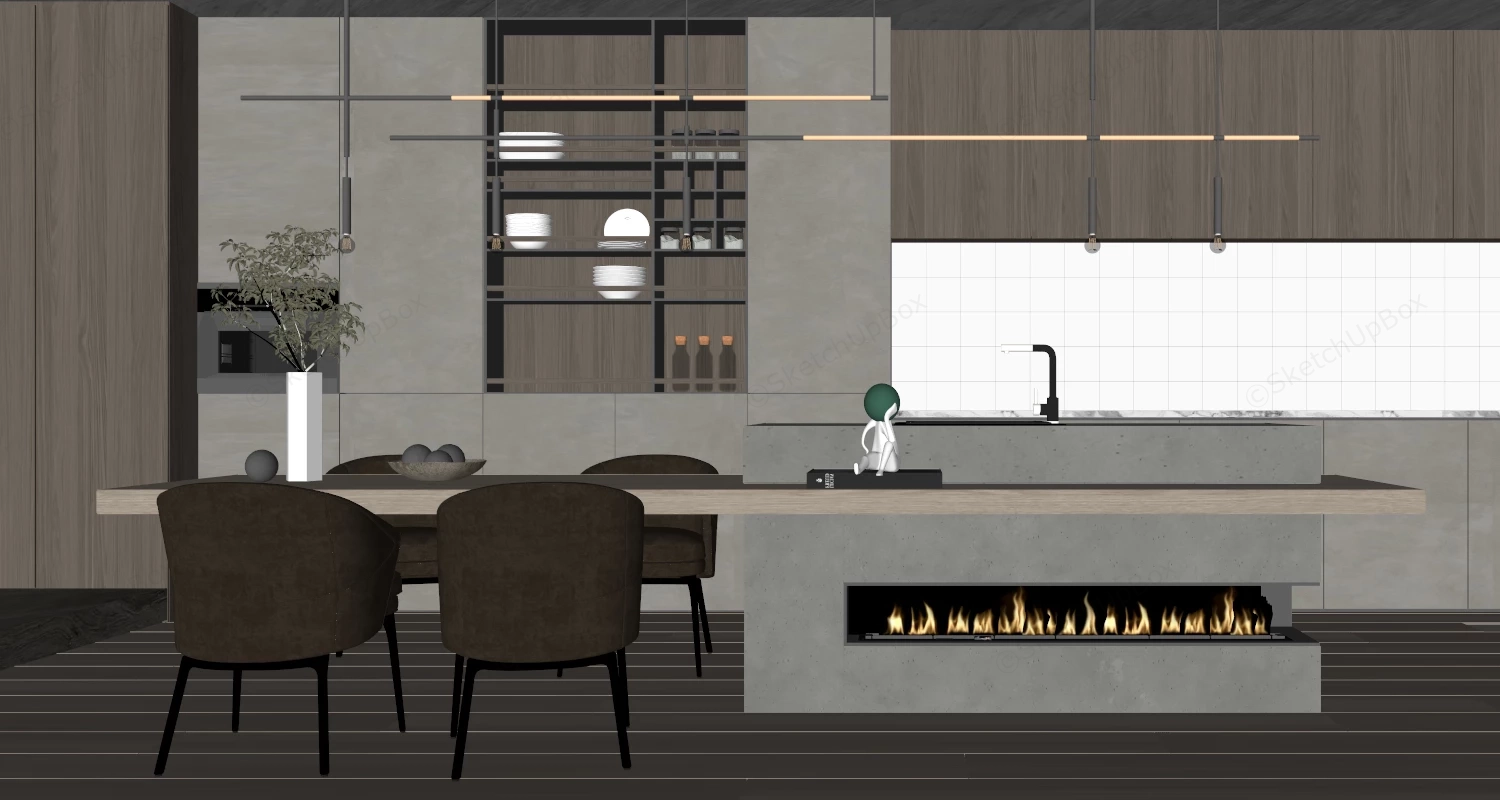Modern Home Bar Design sketchup model preview - SketchupBox
