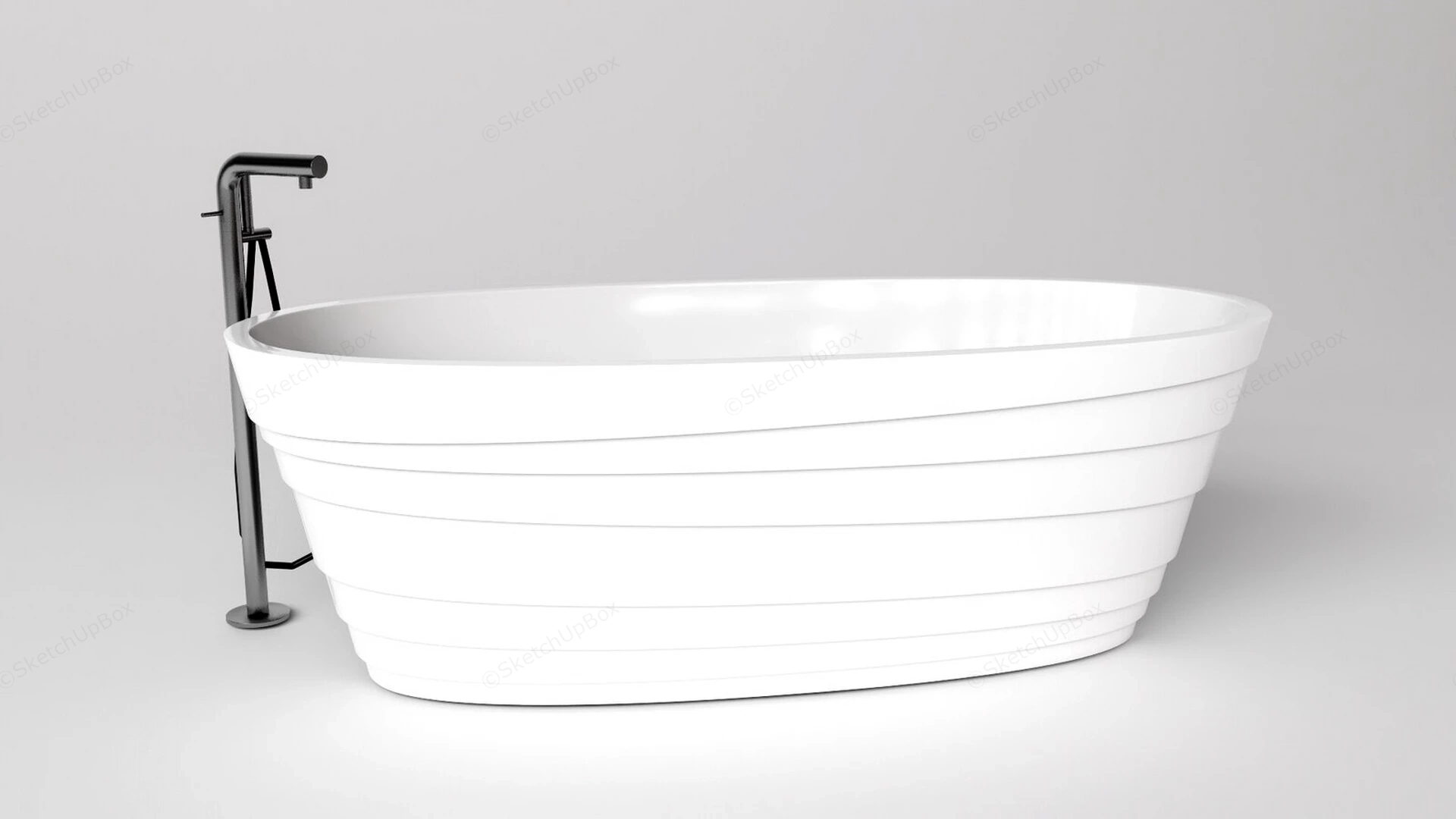 Oval Freestanding Tub sketchup model preview - SketchupBox