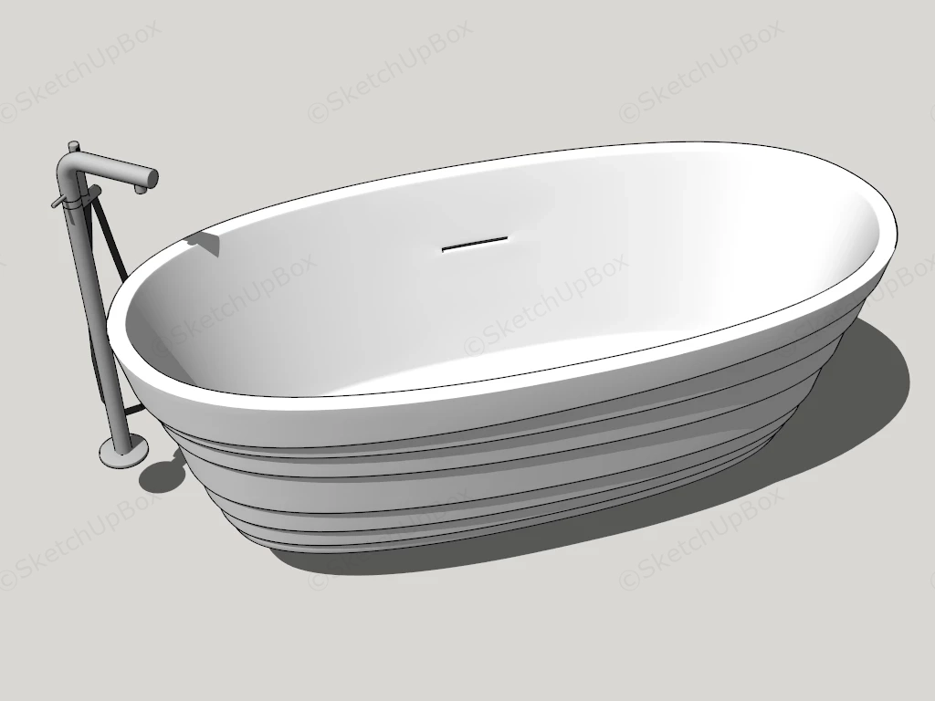 Oval Freestanding Tub sketchup model preview - SketchupBox