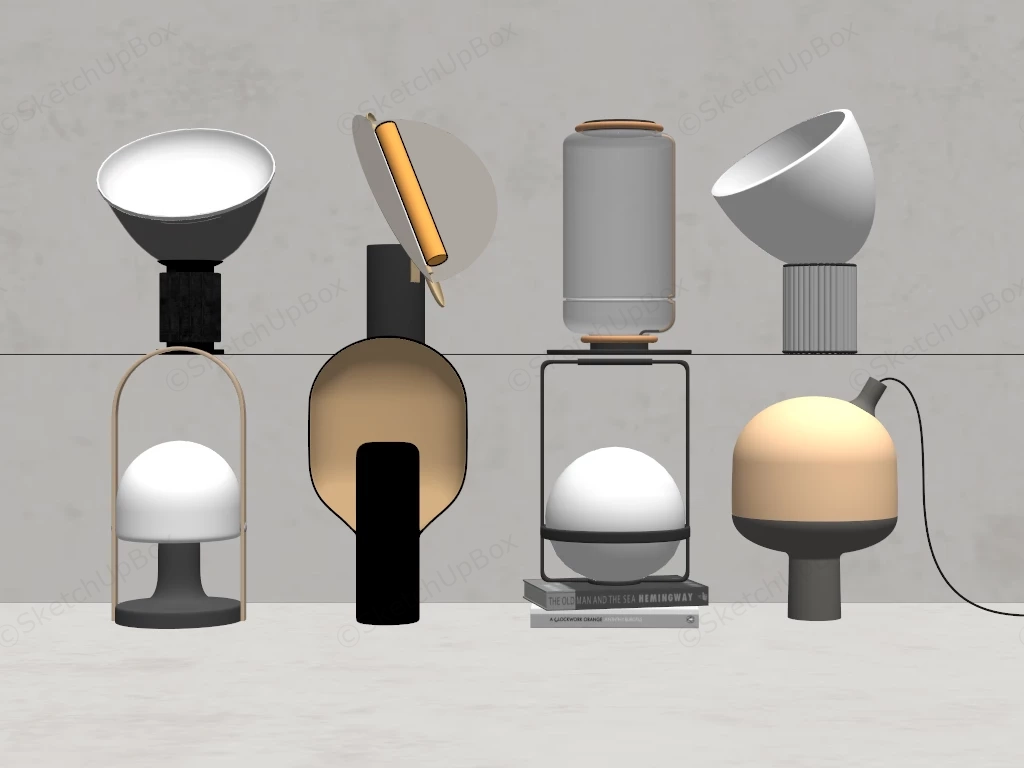 Decorative Table Lamps sketchup model preview - SketchupBox