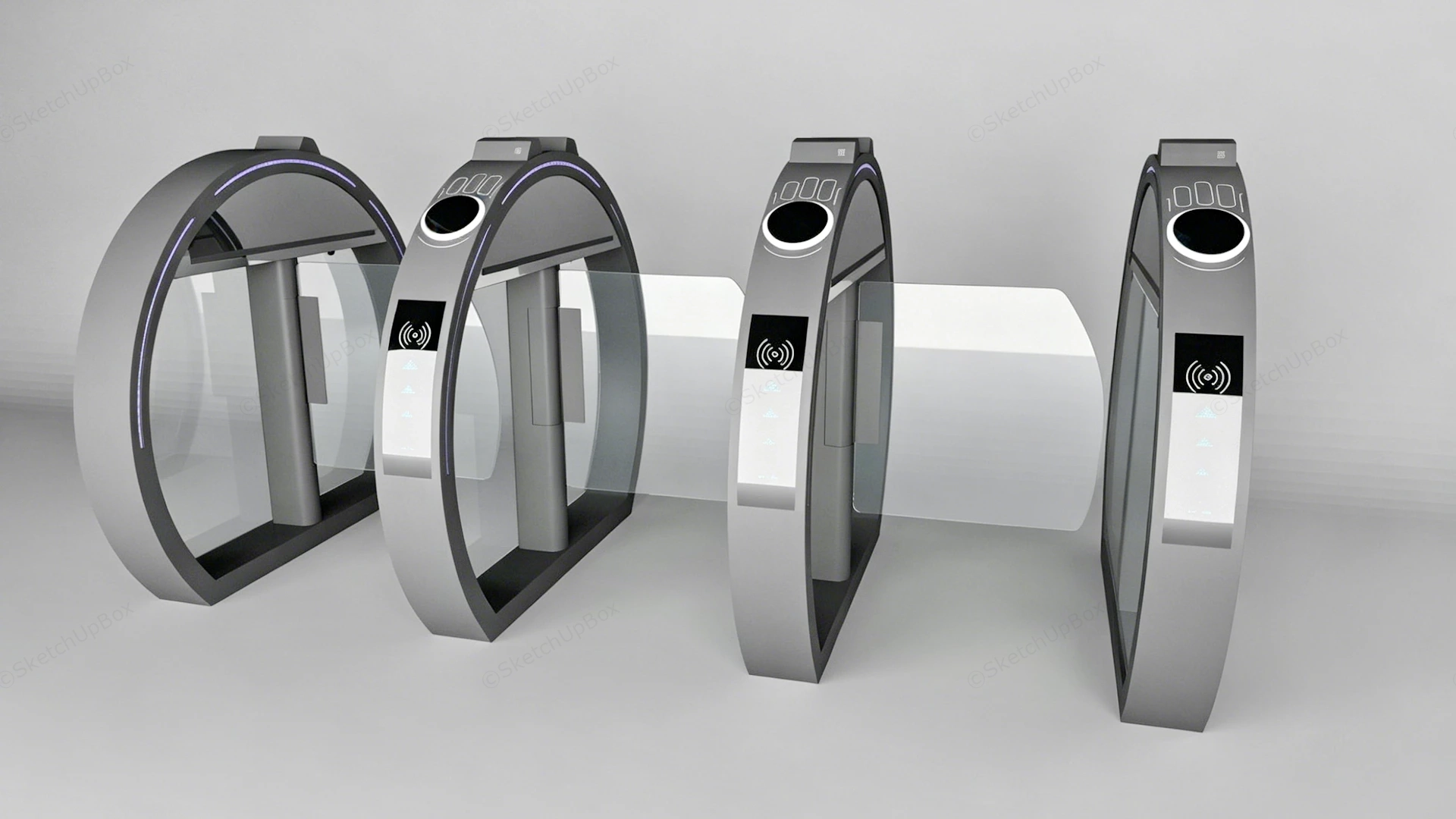 Turnstile Access Control System sketchup model preview - SketchupBox