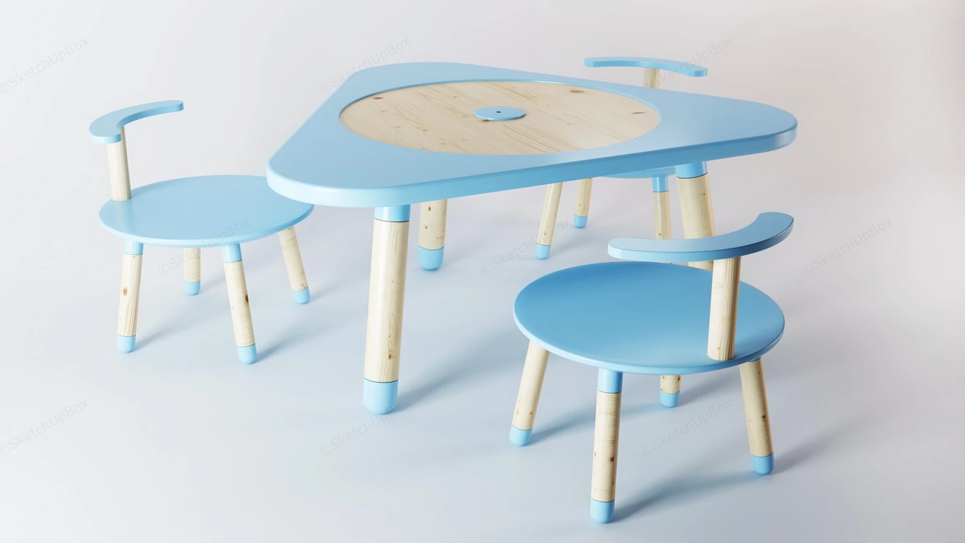 Preschool Table And Chair Set sketchup model preview - SketchupBox