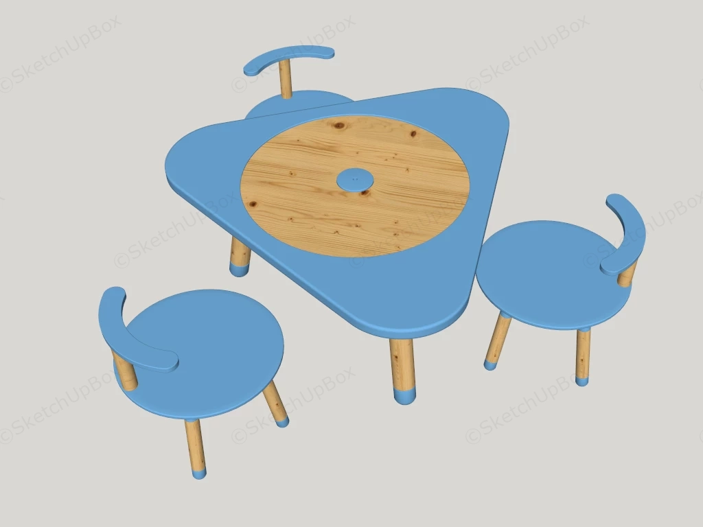 Preschool Table And Chair Set sketchup model preview - SketchupBox