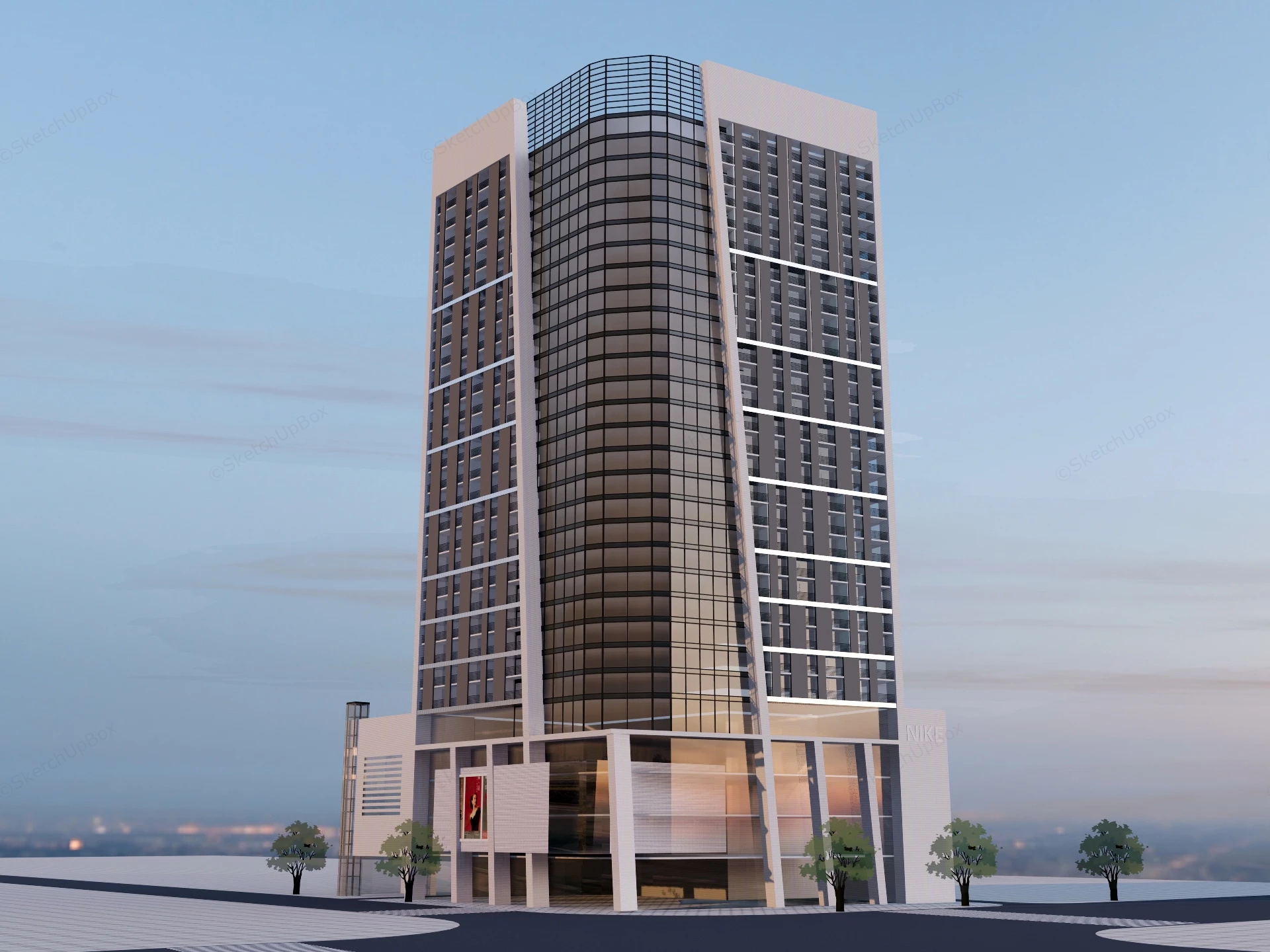 Modern Office Complex sketchup model preview - SketchupBox
