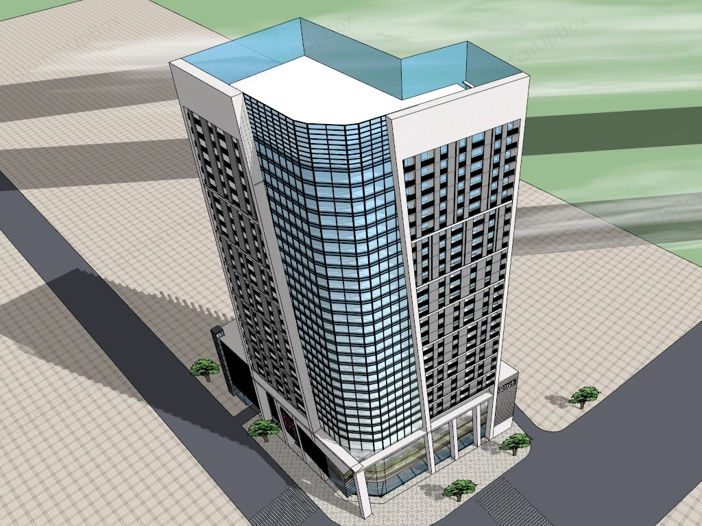 Modern Office Complex sketchup model preview - SketchupBox