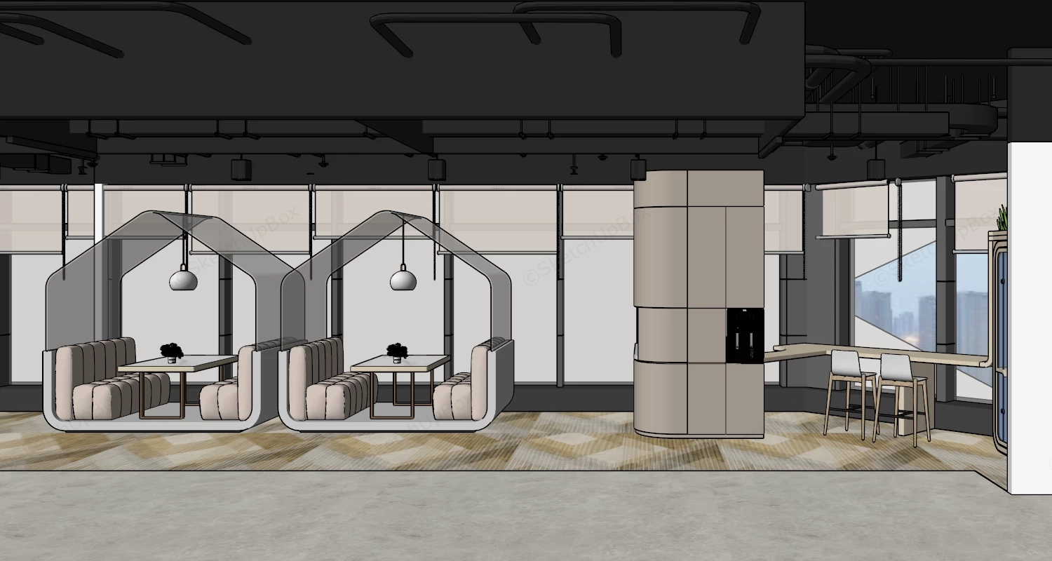 Employee Break Room Ideas sketchup model preview - SketchupBox