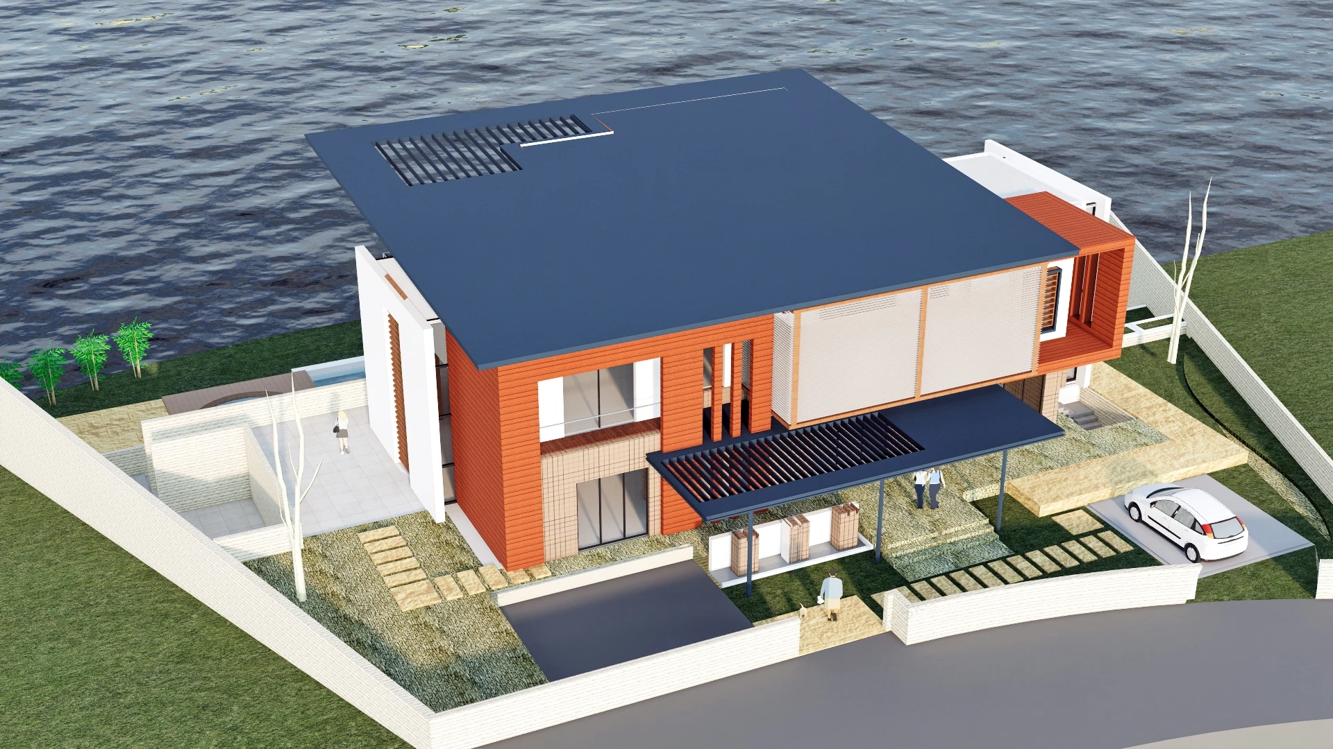 Waterfront Country Villa sketchup model preview - SketchupBox