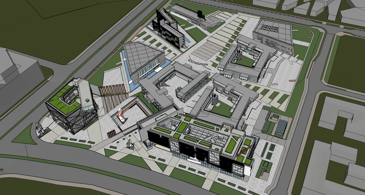 Innovation Park Plan sketchup model preview - SketchupBox