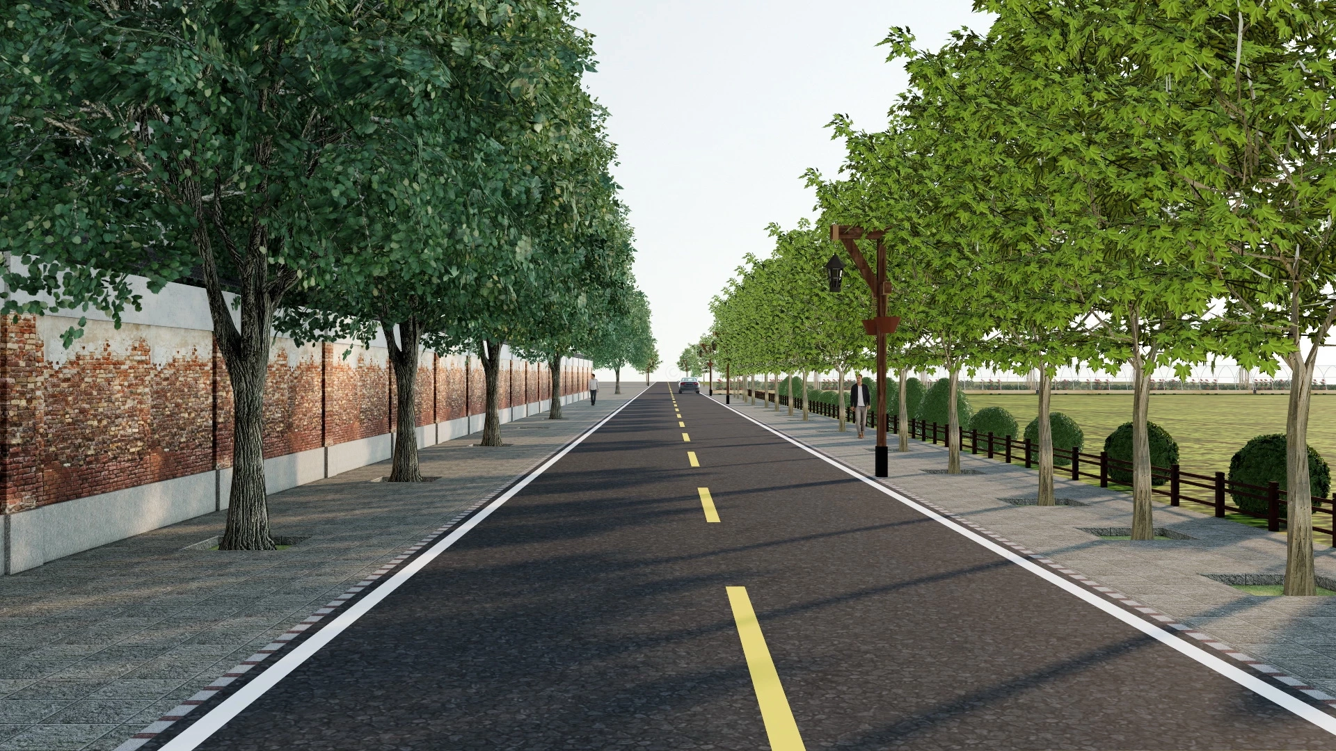 Urban Road Greening sketchup model preview - SketchupBox