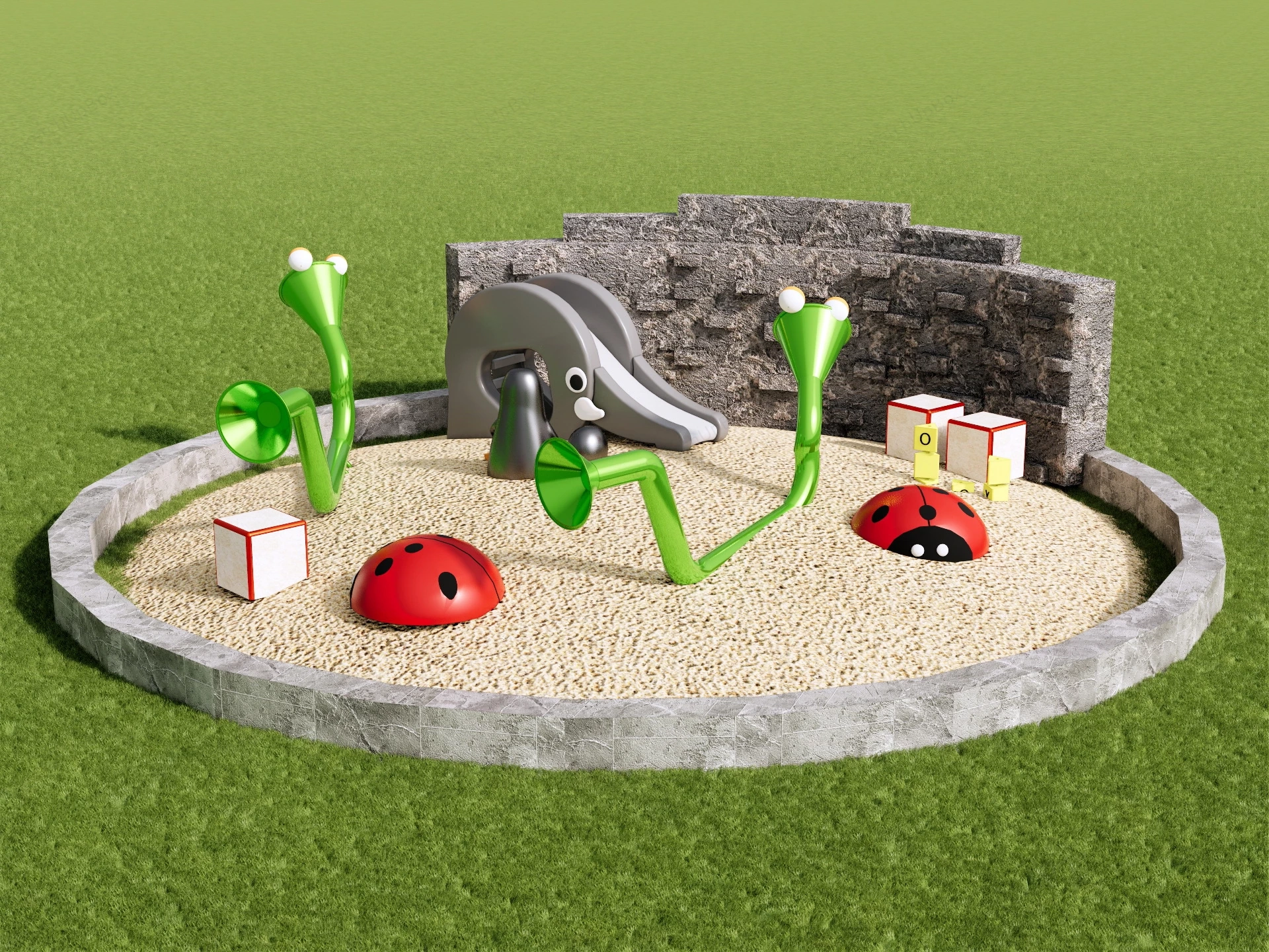 Backyard Sandpit sketchup model preview - SketchupBox