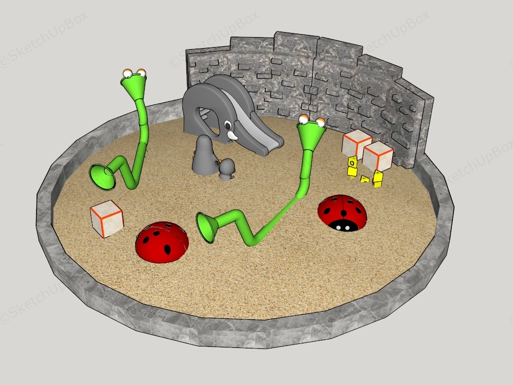 Backyard Sandpit sketchup model preview - SketchupBox